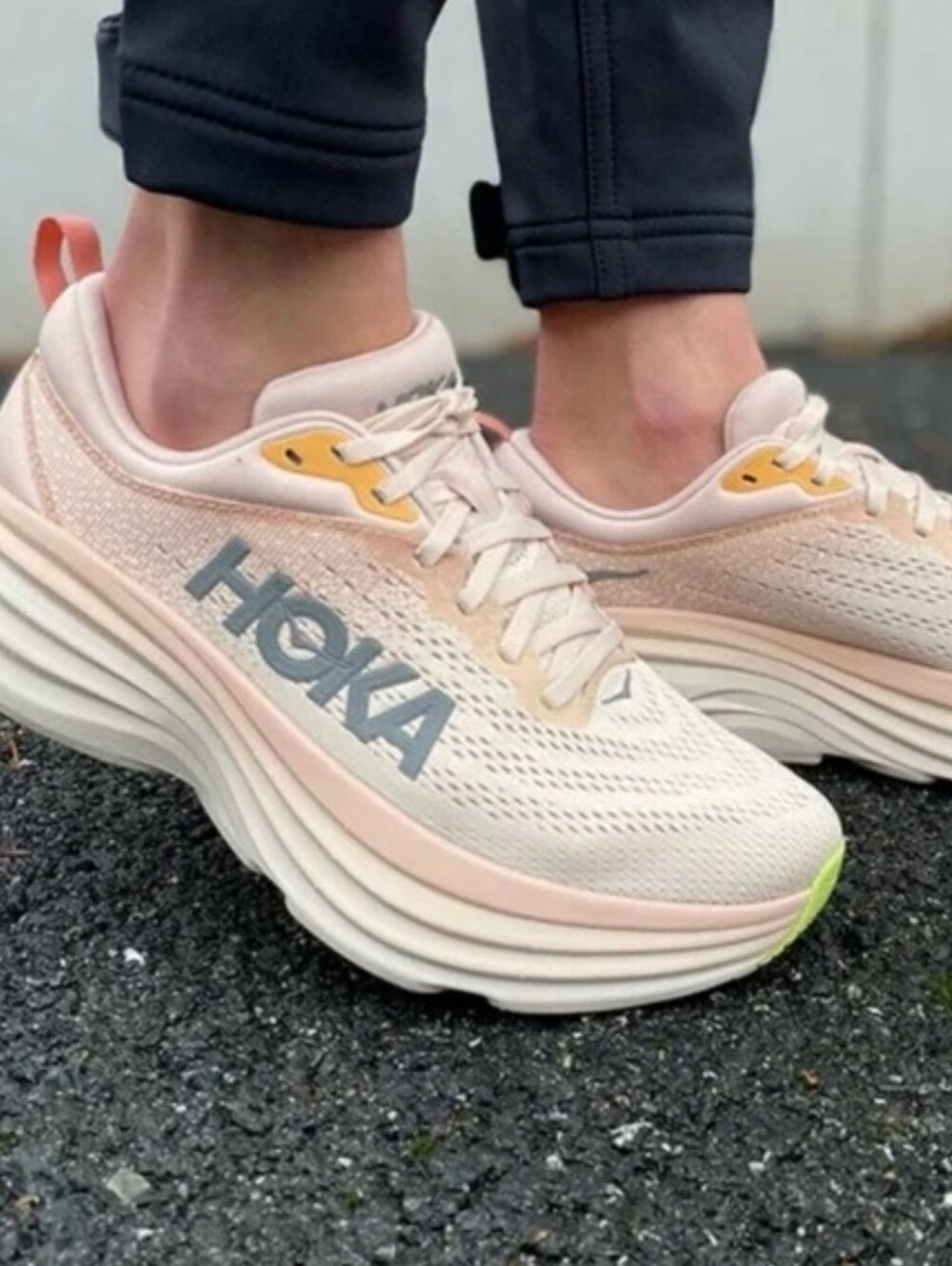 Hoka Women’s Bondi 8 Running Shoes — Cream Vanilla